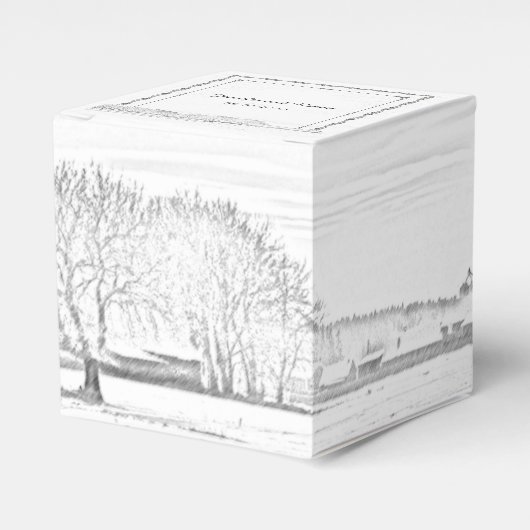 Rustieke Winter Wonderland Bruiloft Favor Box Bedankdoosjes (Voorkant Zijde)
