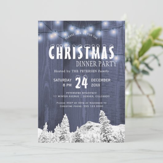 Rustieke winter wonderland kerstfeest kaart (Staand voorkant)