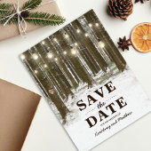 Rustieke Winter Woodland Tree Save the Date Aankondigingskaart
