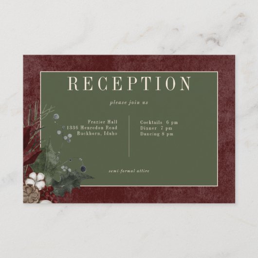 Rustieke winterbessen & dennen Bourgondische recep Informatiekaartje (Voorkant)