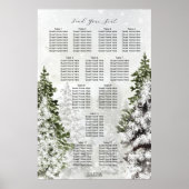 rustieke winterbomen sneeuw bruiloft zitgrafiek poster (Voorkant)
