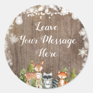 Rustieke winterdieren Woodland houden van je boods Ronde Sticker