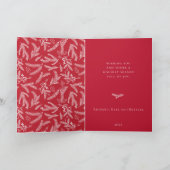 Rustieke winterkrans rood feestdagen kaart (Binnen)