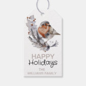  rustieke wintermus kerst cadeaulabel (Voorkant)