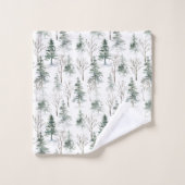 Rustieke winterpijnbomen bad handdoek (Wasdoekje)