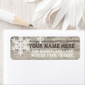 Rustieke wintersneeuwvlokken etiket (Insitu)