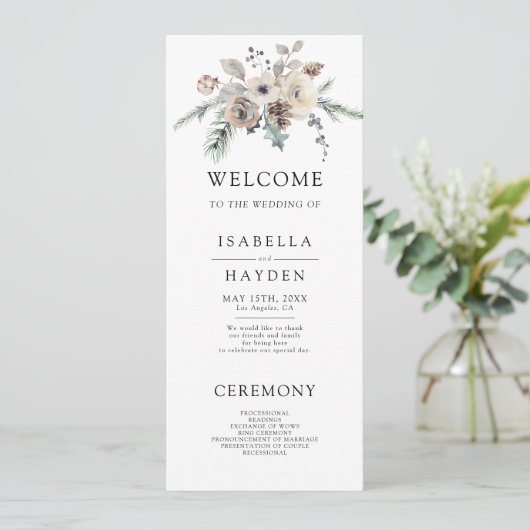 Rustieke wintertuin Eenvoudige dennen bloemenbruil Programma (Staand voorkant)