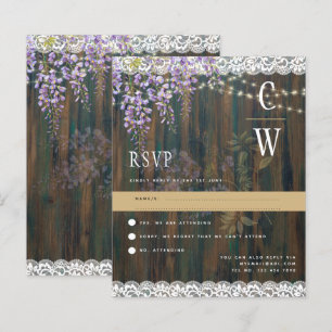 Rustieke Wisteria Kant Licht Houten Trouw RSVP