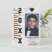 Rustieke witte berk Afstuderen foto bekendmaking Kaart (Staand voorkant)