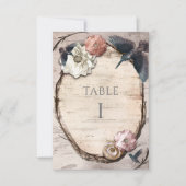 Rustieke Witte Berk & Kolibrie Tafel Nummerkaart Kaart (Voorkant)