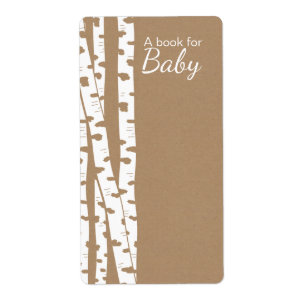 Rustieke witte berken Baby Boek Labels