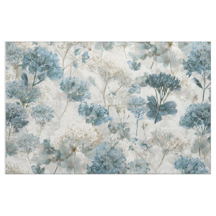 Rustieke witte blauwe botanische pastel vintage bl stof