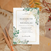 Rustieke Witte Bloemen Botanische bruiloft Kaart