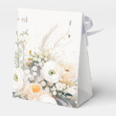 Rustieke witte bloemen bruiloft bedankdoosjes (Achterkant)