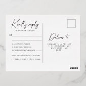 Rustieke Witte Bloemen Goud Groen RSVP Folie Uitnodiging Briefkaart (Achterkant)