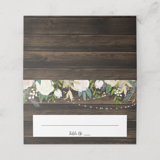 Rustieke witte bloemenstring lampjes bruiloft gevo (Buitenkant ongevouwen)