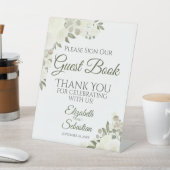 Rustieke witte Boho Rozen Teken alstublieft ons ga Reclamebord Met Voetstuk (Insitu)