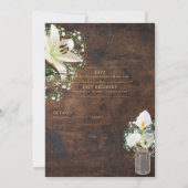 Rustieke Witte Calla Lelie Bloemen Bruiloft Digita Kaart (Achterkant)