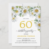 Rustieke Witte Daisy Bloemen Botanische Verjaardag Kaart (Voorkant)