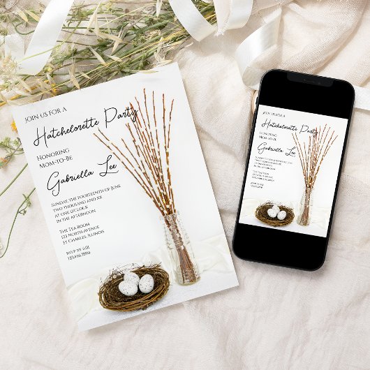 Rustieke Witte Eieren Hatchelorette Party Kaart