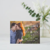 Rustieke Witte Foto Save the Date Briefkaart (Staand voorkant)