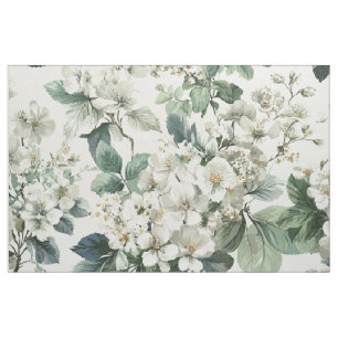 Rustieke witte groene botanische vintage boho bloe stof
