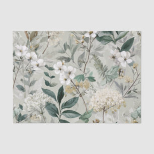 Rustieke Witte Groene Pastel Vintage Boho Bloem Tissuepapier