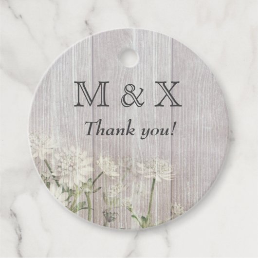 Rustieke Witte Houten Rustieke Bruiloft of Partij Bedankjes Labels (Voorkant)