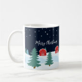 Rustieke witte kerst gepersonaliseerd koffiemok (Links)