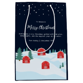 Rustieke witte kerst medium cadeauzakje