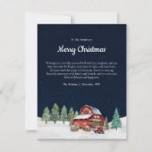 Rustieke witte kerstschuur feestdagenkaart (Voorkant)