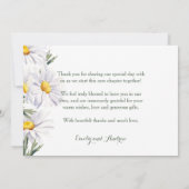 Rustieke witte madeliefjes bruiloft dank u kaart (Achterkant)