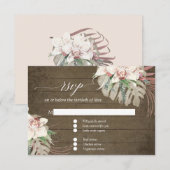 Rustieke witte orchidee tropisch bloemendekblad RS RSVP Kaartje (Voorkant / Achterkant)