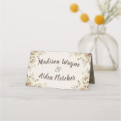 Rustieke witte rozen trouwtafel No. Plaats Kaart (Voorkant)