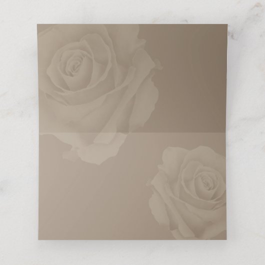 Rustieke witte rozen trouwtafel No. Plaats Kaart (Binnenkant ongevouwen)