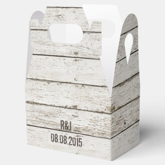 rustieke  witte schuur hout schuur bruiloft bedankdoosjes (Geopend)