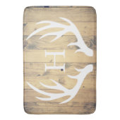 Rustieke witte silhouet herten gewei schuur hout badmat (Voorkant Verticaal)