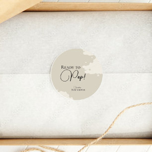 Rustieke wolk minimaal Klaar voor Pop baby shower Ronde Sticker