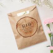 Rustieke Wood Cut slice Print Monogram Dank u Bedankzakje (Gezegeld)