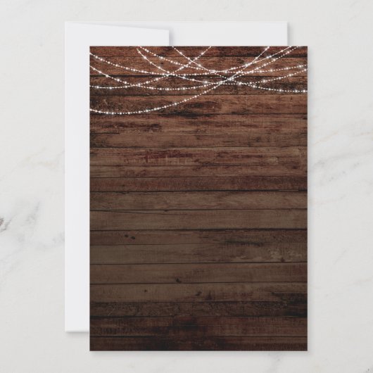 Rustieke Wood & Lights Uitgestelde bruiloft Update Kaart (Achterkant)