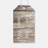 Rustieke Wood Monogrammed Gift Labels Cadeaulabel (Achterkant)