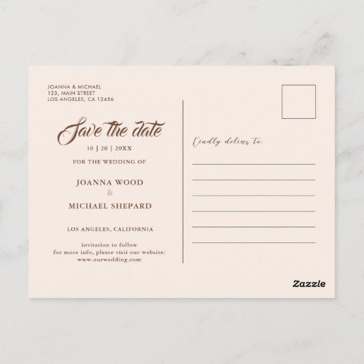 Rustieke Wood Navy Blue String Lights Save the Dat Briefkaart (Achterkant)