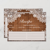 Rustieke Wood & White Lace Recept Kaart (Voorkant / Achterkant)
