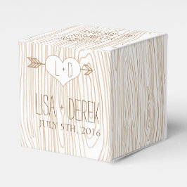 Rustieke Woodgrain bruiloft gunst box Bedankdoosjes