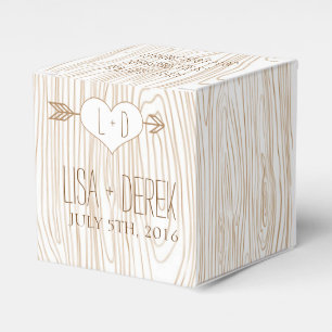 Rustieke Woodgrain bruiloft gunst box Bedankdoosjes