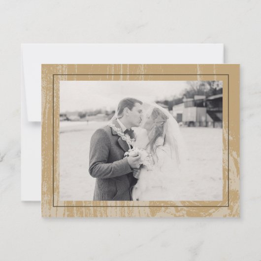 Rustieke Woodgrain herfst herfst bruiloft dank u Notitiekaartje (Achterkant)