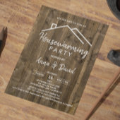 Rustieke Woodgrain Modern Housewarming Party Kaart