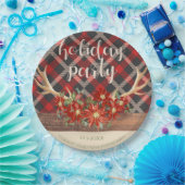 Rustieke Woodland Antlers en Plaid Papieren Bordje (Feest)