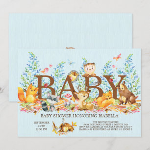 Rustieke Woodland Boys Baby shower Invitation Kaart