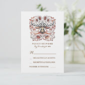 Rustieke Woodland Deer Antlers Huwelijk RSVP Kaart (Staand voorkant)